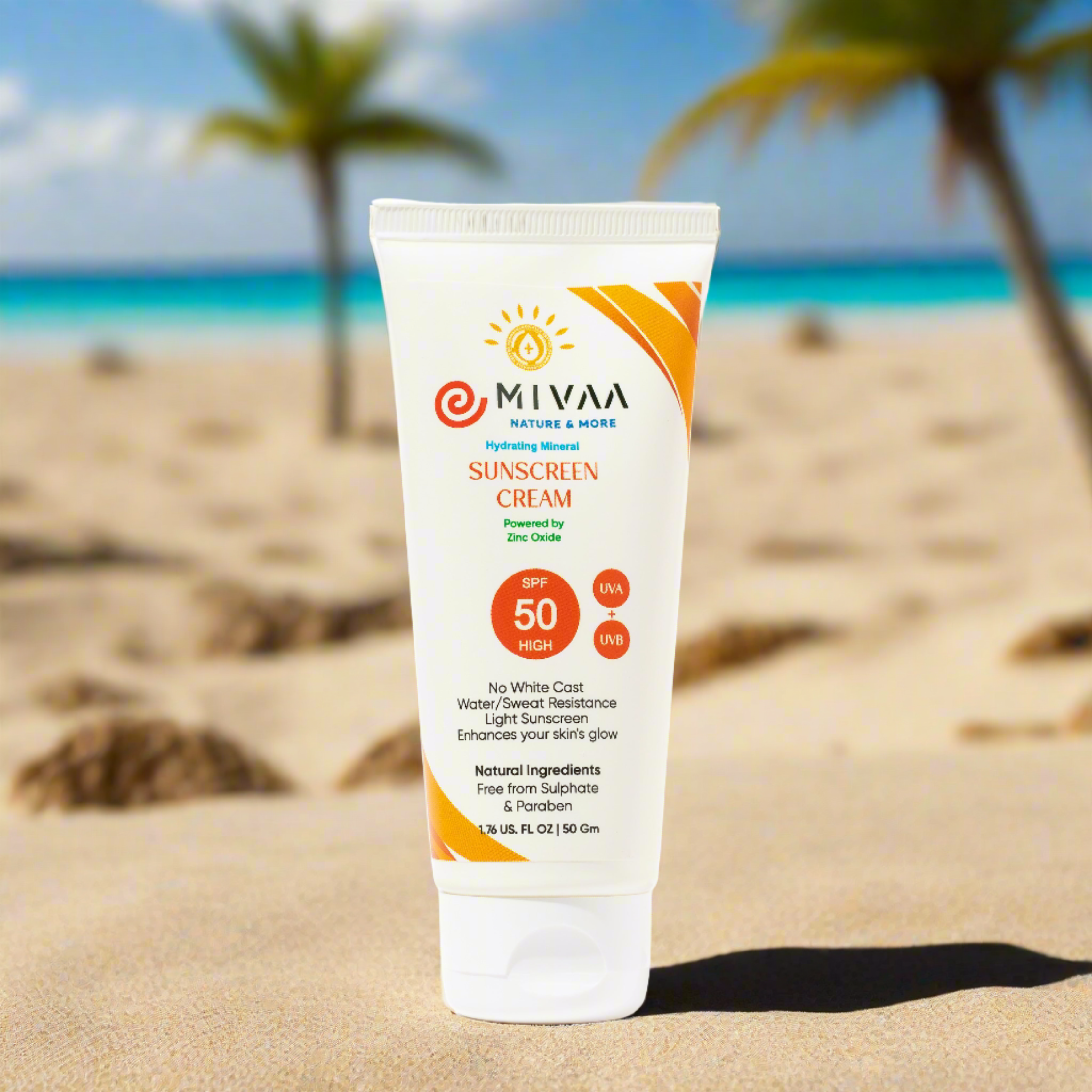 Mivaa Moisturizing Mineral Sunscreen SPF 50 with Zinc Oxide