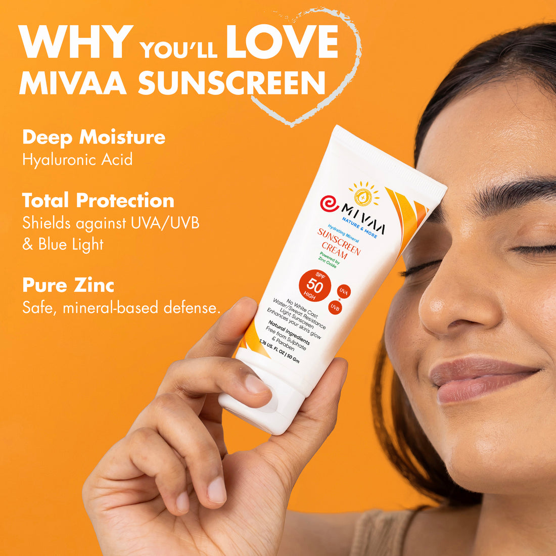 Mivaa Mineral Sunscreen SPF 50, 100ml