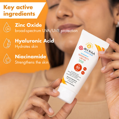 Mivaa Moisturizing Mineral Sunscreen SPF 50 with Zinc Oxide